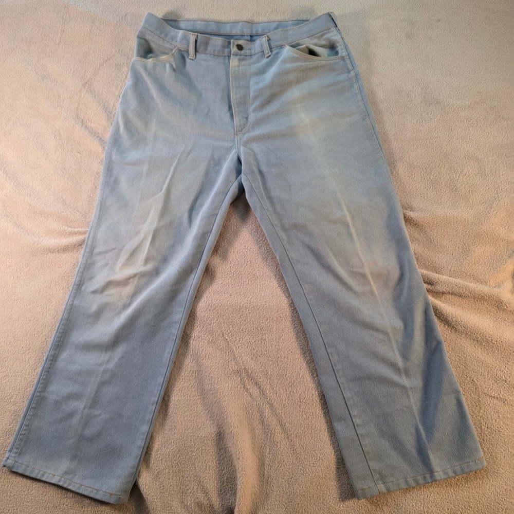 Maverick VTG Automatic Jeans Mens 36X28 Light Wash Denim Straight Leg Made USA